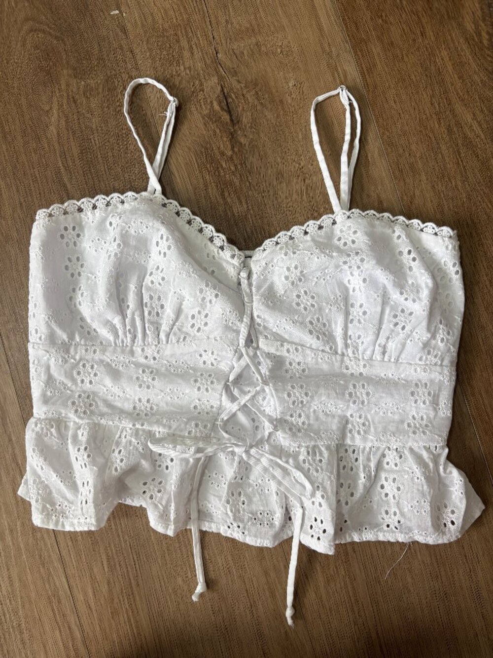 Wild Fable White Lace Cropped Tank Top - Size XS